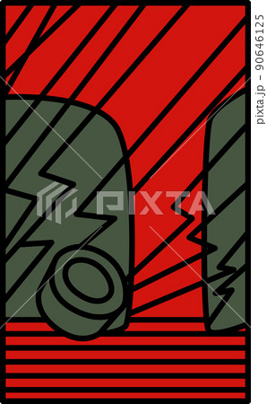 シンプルな花札のカラーイラスト　霜月　栃　11月　栃のカス 90646125