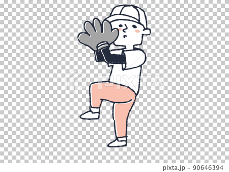 ボールを投げようとしている男の子 体を動かし元気よく遊ぶ子供たち コミカルな手書きの人物 ボールを投げようとしている男の子 体を動かし元気よく遊ぶ子供たち コミカルな手書きの人物 90646394