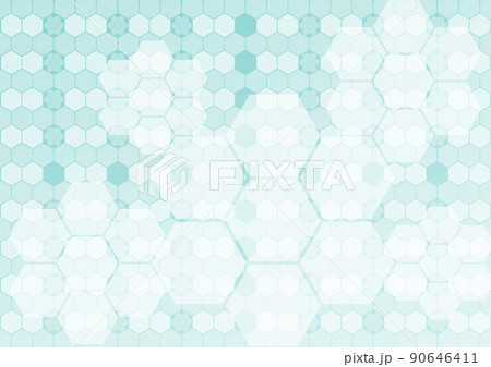 ハチの巣模様　青色の六角形背景テクスチャ 90646411