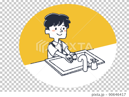 回家洗手的男孩 孩子的日常習慣 滑稽的手寫數字 矢量,溫暖的線條畫 回家洗手的男孩 孩子的日常習慣 滑稽的手寫數字 矢量,溫暖的線條畫 90646417