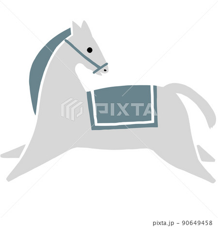 跳ねる馬　白 90649458