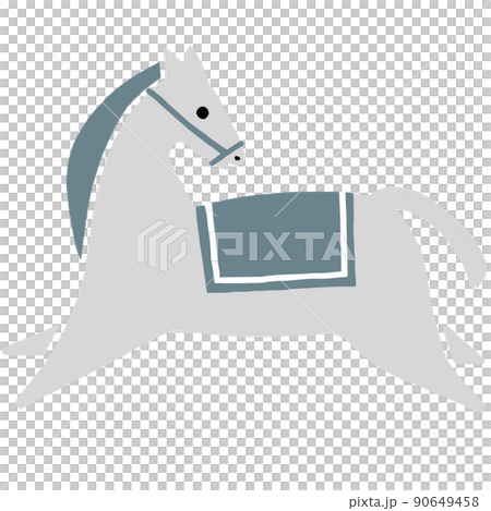 跳ねる馬　白 90649458