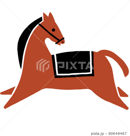 跳ねる馬　赤 90649467