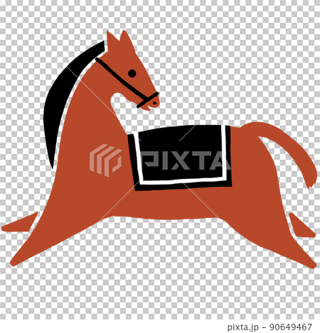 跳ねる馬　赤 90649467