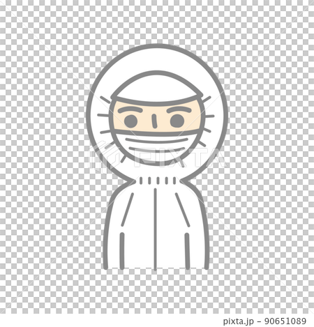 クリーンウェアを着た作業員男性 90651089