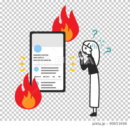 A woman who is impatient with SNS burning A woman who is impatient with SNS burning 90651698