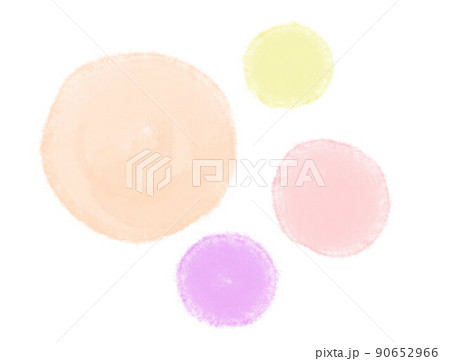 パステルカラーの丸イラスト ドット フレームのイラスト素材