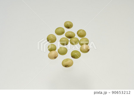 素材としての使用をはじめとした様々に活用できる、北海道産「青大豆」という豆の数粒俯瞰撮影 素材としての使用をはじめとした様々に活用できる、北海道産「青大豆」という豆の数粒俯瞰撮影 90653212