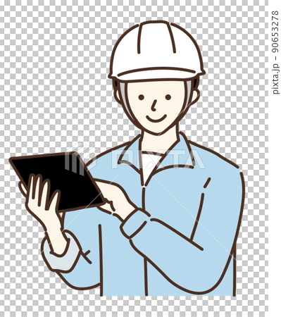 Male jumpsuit helmet worker variation 90653278