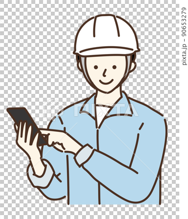 Male jumpsuit helmet worker variation 90653279