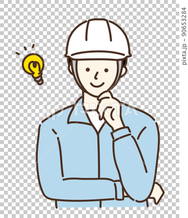 男性連身衣頭盔工人變異 90653284