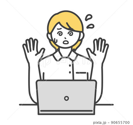 医療従事者がパソコンを操作するイラスト素材のイラスト素材