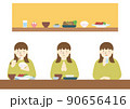 食事をする女の子　ごちそうさま 90656416