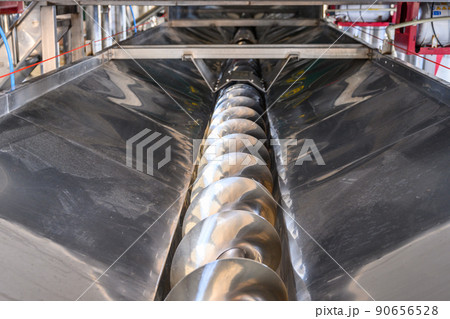 Wine steel grape crusher, equipment of contemporary winemaker factory. Wine steel grape crusher, equipment of contemporary winemaker factory. 90656528