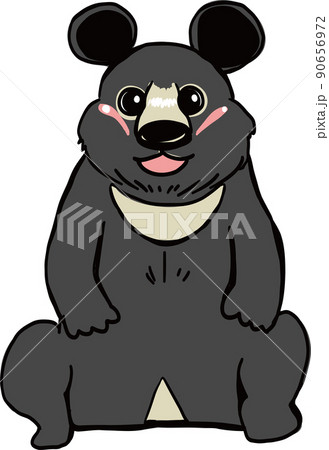 動物園に居るぬいぐるみふうのツキノワグマ 90656972