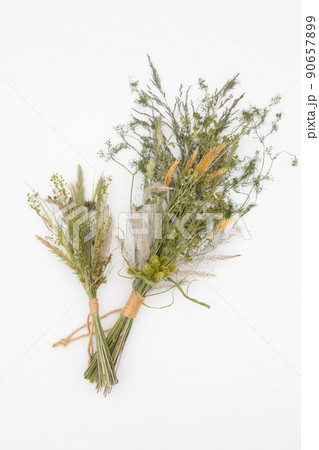 2束の雑草ブーケ 自然に生えた野草のドライフラワー 2束の雑草ブーケ 自然に生えた野草のドライフラワー 90657899