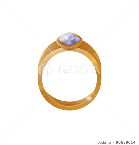 Golden Ring with Purple Stone Jewelry Item Vector Golden Ring with Purple Stone Jewelry Item Vector 90659614