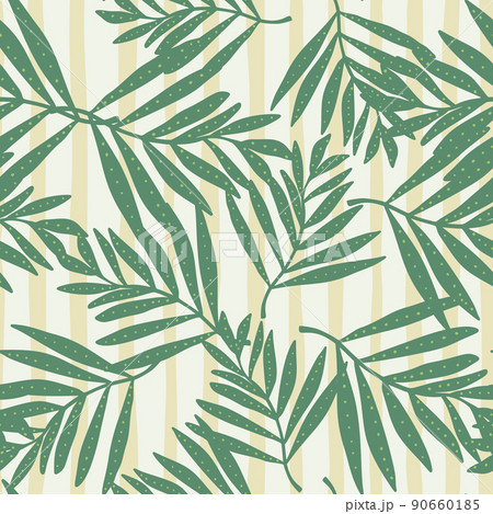 Creative Tropical Palm Leaves Seamless Pattern のイラスト素材