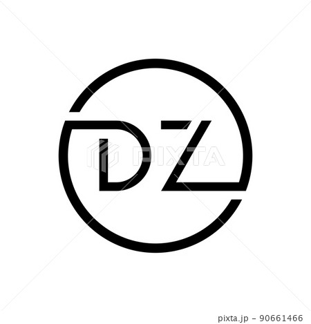 Initial DZ Letter Logo Creative Typography Vector Template. Creative Circle Letter DZ Logo Design 90661466
