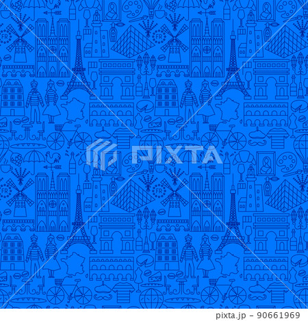 France Culture Line Seamless Pattern France Culture Line Seamless Pattern 90661969