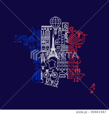 France Country Line Icons France Country Line Icons 90661987