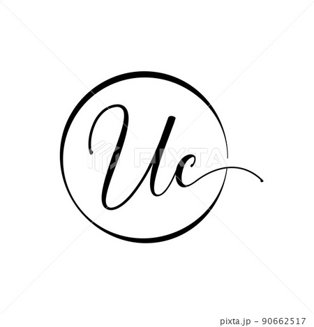 Initial UC letter Logo Design vector Template. Abstract Script Letter UC logo Design 90662517
