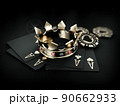 3d rendering of casino cards and poker crown 90662933