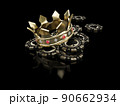 3d Illustration of Chips with poker crown. Clipping path included. 3d rendering 90662934