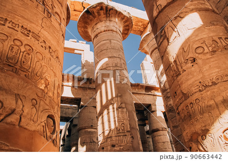 Ruins of the Egyptian Karnak Temple, the largest open-air museum in Luxor 90663442