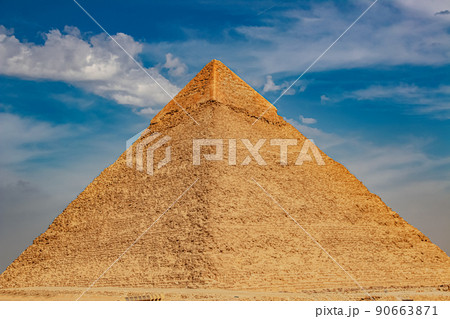 The ancient pyramid of Chefren in Giza, Egypt The ancient pyramid of Chefren in Giza, Egypt 90663871