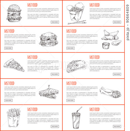 Fast Food Graphic Banner Set Vector Illustration Fast Food Graphic Banner Set Vector Illustration 90664809