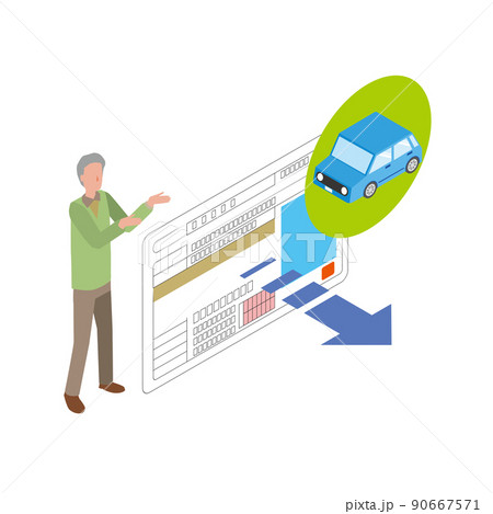 運転免許返納のイメージイラスト 運転免許返納のイメージイラスト 90667571