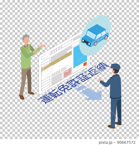 運転免許返納のイメージイラスト 90667572