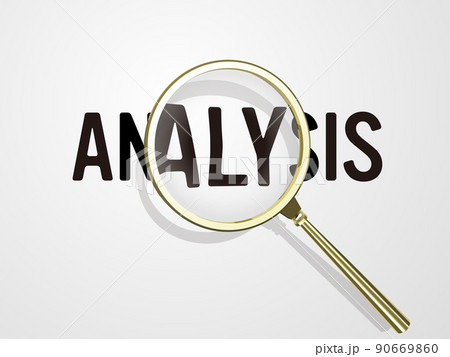 黄金のルーペで探る真実　ベクターイラストレーション 90669860
