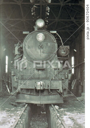 昭和46年　冬の美唄鉄道　最後の頃　美唄鉄道機関区　北海道　記録写真 90670404