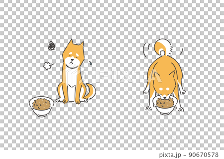 食事と犬のセット 食事と犬のセット 90670578