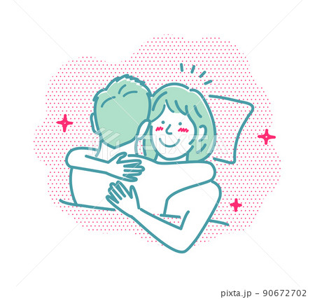裸で抱き合う男女 上半身 (SEX ・セックス・性行為) / 気づく・思いつく 90672702