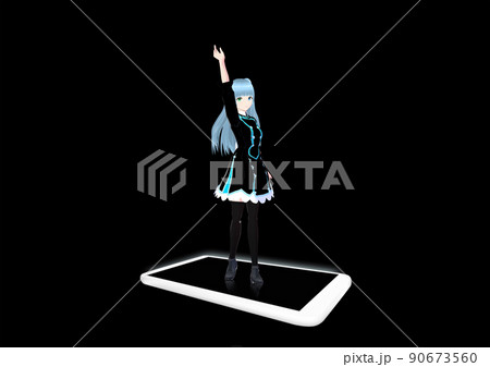 タブレットと女性アーティスト タブレットと女性アーティスト 90673560
