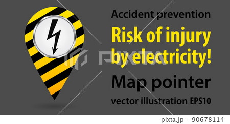 Map pointer. Safety information. Industrial design. Vector illustrations Map pointer. Safety information. Industrial design. Vector illustrations 90678114