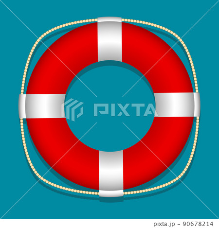 Lifebuoy. Blue background. Isolated object. Vector Image. Lifebuoy. Blue background. Isolated object. Vector Image. 90678214