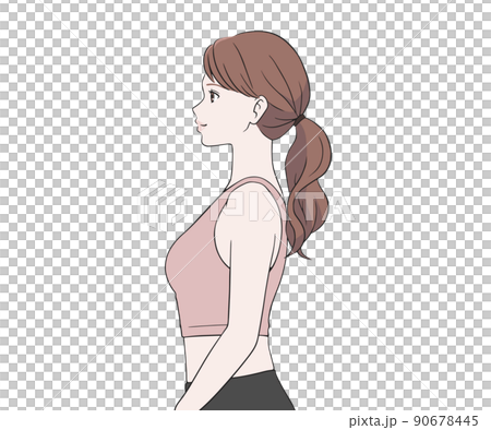 側身面對的女性體育教練 90678445