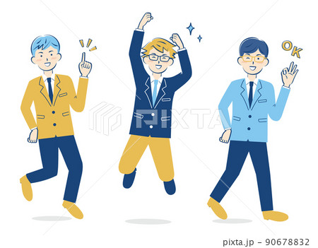 元気なスーツ姿の男性　バリエーション　3c 90678832