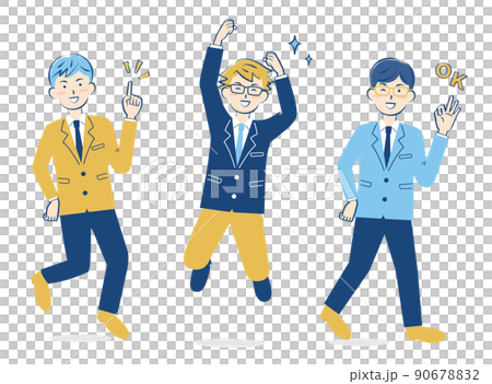 元気なスーツ姿の男性　バリエーション　3c 90678832