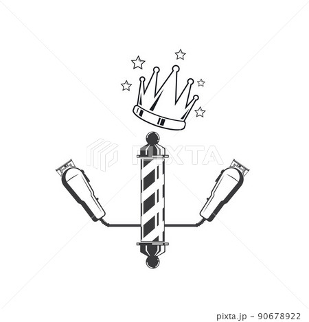 barbershop vector icon concept design with royal crown illustration barbershop vector icon concept design with royal crown illustration 90678922