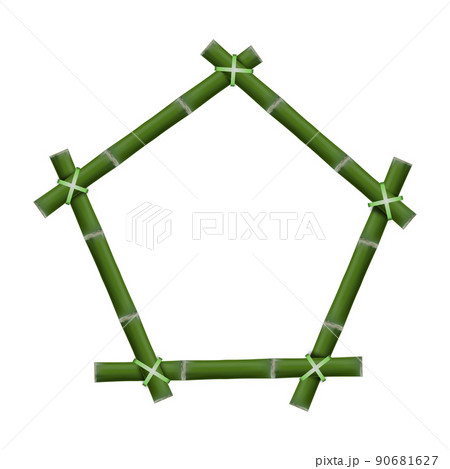 Empty frame of bamboo stalks, vector illustration. 90681627