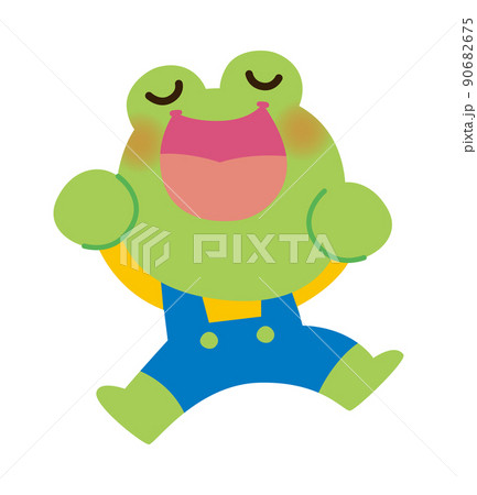 雨の日に歌い出しちゃうカエルさんのイラスト 雨の日に歌い出しちゃうカエルさんのイラスト 90682675
