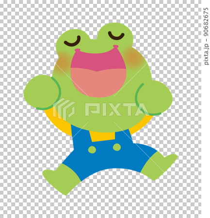 雨の日に歌い出しちゃうカエルさんのイラスト 雨の日に歌い出しちゃうカエルさんのイラスト 90682675