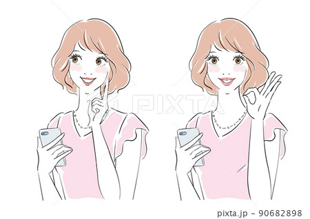 きれいな女性の表情パターン きれいな女性の表情パターン 90682898