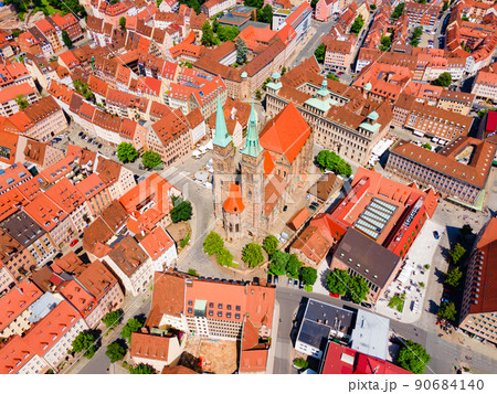 Nuremberg old town aerial panoramic view 90684140