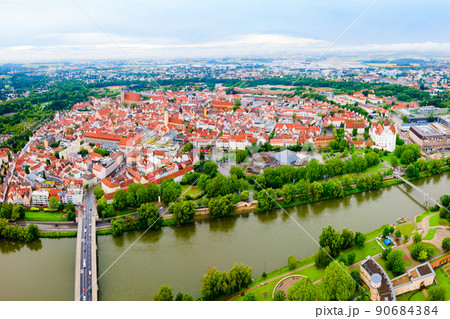 Ingolstadt old town aerial panoramic view 90684384